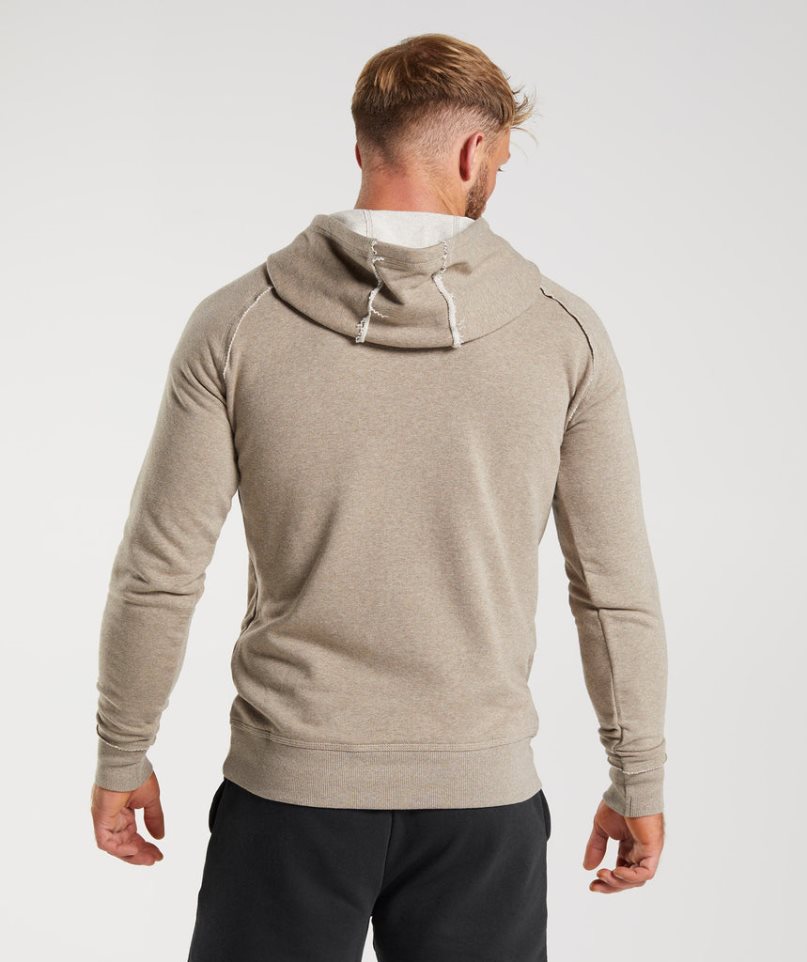 Men's Gymshark Legacy Hoodie Beige | NZ 4VDHKM